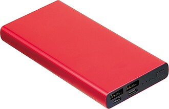Powerbanka 10 000 mAh s LCD displejem, červená