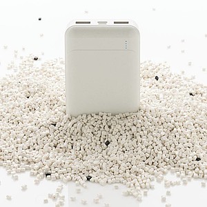 Powerbanka 10 000 mAh z RCS recyklovaného plastu, bílá