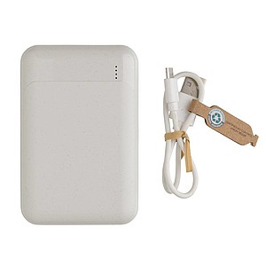 Powerbanka 10 000 mAh z RCS recyklovaného plastu, bílá