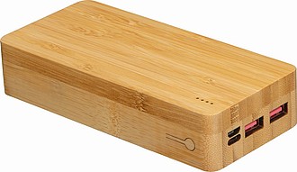 Powerbanka 20000mAh s bambusovým povrchem