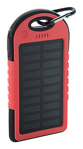 Powerbanka 4000mAh se solárním nabíjením, červená