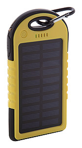 Powerbanka 4000mAh se solárním nabíjením, žlutá
