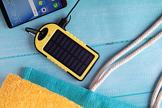 Powerbanka 4000mAh se solárním nabíjením, žlutá