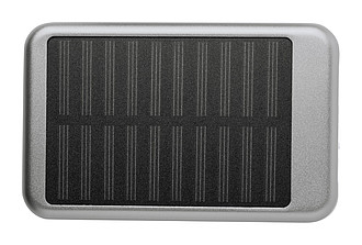 Powerbanka 4000mAh se solárním panelem, stříbrná