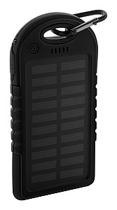 Powerbanka 4000mAh so solárnym nabíjaním, čierna