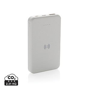 Powerbanka 5000 mAh s bezdrôtovým nabíjaním, biela