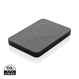 Powerbanka 5000mAh s magnetom a bezdrôtovým nabíjaním, čierna