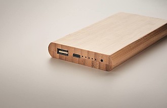 Powerbanka 6000mAh s bambusovým povrchem