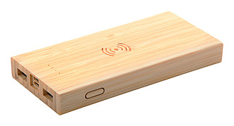 Powerbanka 6000mAh s nabíjačkou, bambusový povrch