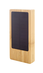 Powerbanka 8000mAh s bambusovým povrchom a solárnym panelom