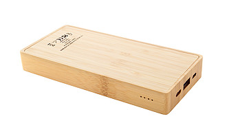 Powerbanka 8000mAh s bambusovým povrchom a solárnym panelom