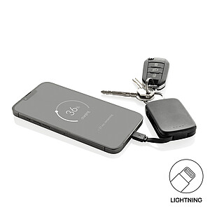 Powerbanka Nexo 2 000 mAh s integr. kabely z RCS, černá
