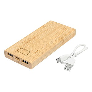 Powerbanka s bambusovým povrchem 10000mAh