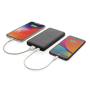 Powerbanka Tusca z PU 10 000 mAh, černá