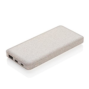 Powerbanka z pšeničnej slamy 10 000 mAh, svetlo béžová