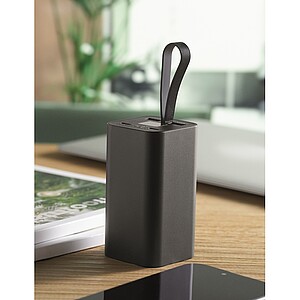 Powerbanka z recyklovaného hliníka 20 000 mAh, čierna