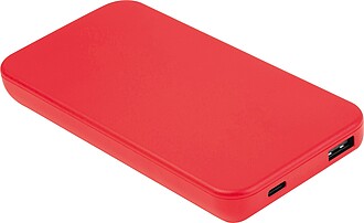 Powerbanka z recyklovaného plastu 10 000 mAh, červená