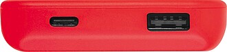 Powerbanka z recyklovaného plastu 10000 mAh, červená