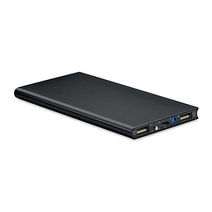 POWERDESK Hliníková powerbanka s kapacitou 8000 mAh, černá