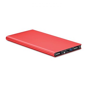 POWERDESK Hliníková powerbanka s kapacitou 8000 mAh, červená