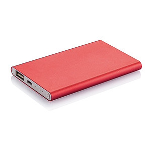 POWERFLAT Tenká powerbanka 4000mAh s indikátorem, červená