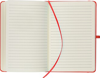 Poznámkový blok A5 s pevnými deskami, červená