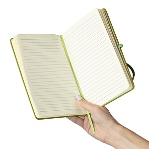 Poznámkový blok A5 s pevnými deskami, zelená limetková