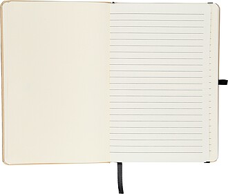 Poznámkový blok A5 s tvrdou kraftovou deskou a hliníkovou fólií na zadní straně, černá