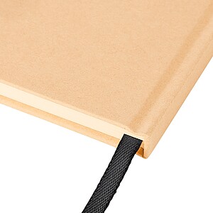 Poznámkový blok A5 s tvrdou kraftovou deskou a hliníkovou fólií na zadní straně, černá