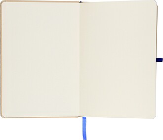 Poznámkový blok A5 s tvrdou kraftovou deskou a hliníkovou fólií na zadní straně, kobaltově modrá