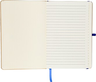 Poznámkový blok A5 s tvrdou kraftovou deskou a hliníkovou fólií na zadní straně, kobaltově modrá