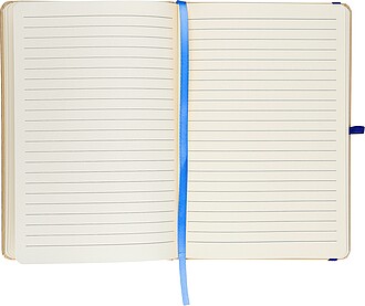 Poznámkový blok A5 s tvrdou kraftovou deskou a hliníkovou fólií na zadní straně, kobaltově modrá