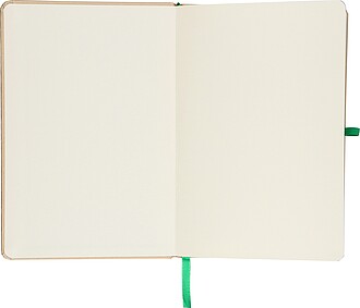 Poznámkový blok A5 s tvrdou kraftovou deskou a hliníkovou fólií na zadní straně, tmavě zelená