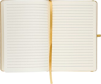 Poznámkový blok A5 s tvrdou kraftovou deskou a hliníkovou fólií na zadní straně, zlatá