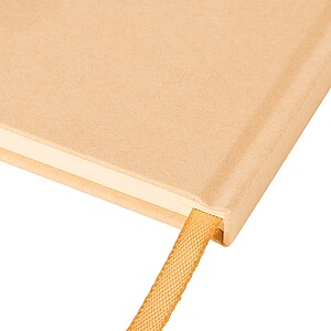 Poznámkový blok A5 s tvrdou kraftovou deskou a hliníkovou fólií na zadní straně, zlatá