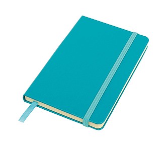 Poznámkový blok A6 s gumičkou, tyrkysový