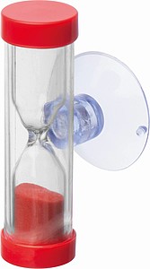 Přesýpací hodiny, cca 3 minuty s přísavkou, červené