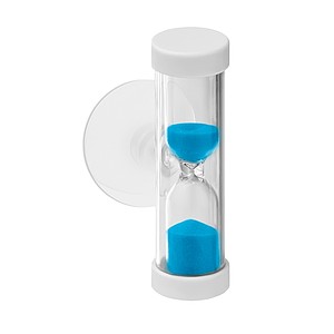 Přesýpací hodiny do sprchy na 2 minuty, tyrkysová náplň