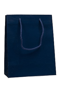 PRIMATA Papírová taška 24 x 10 x 27,5 cm, lamino lesk, modrá