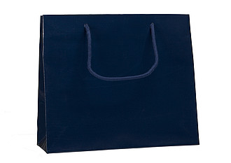 PRIMATA Papírová taška 32 x 10 x 27,5 cm, lamino lesk, modrá - taška s vlastním potiskem