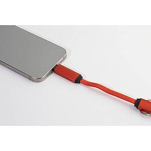 Přívěsek na klíče 60W kabel USB-C, červená