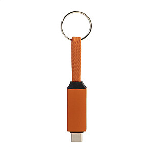 Přívěsek na klíče 60W kabel USB-C, oranžová