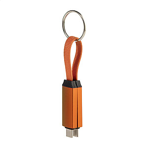 Přívěsek na klíče 60W kabel USB-C, oranžová
