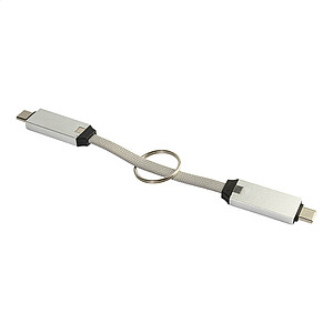 Přívěsek na klíče 60W kabel USB-C, stříbrná