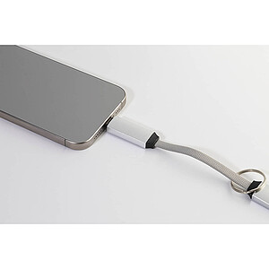 Přívěsek na klíče 60W kabel USB-C, stříbrná