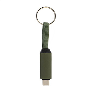 Přívěsek na klíče 60W kabel USB-C, tmavě zelená