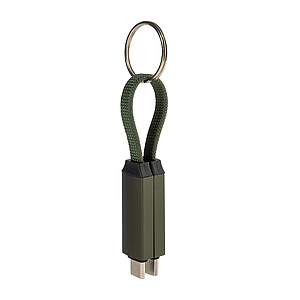 Přívěsek na klíče 60W kabel USB-C, tmavě zelená