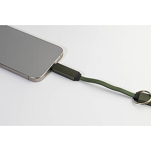 Přívěsek na klíče 60W kabel USB-C, tmavě zelená