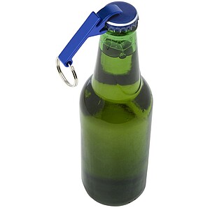Přívěšek na klíče s otvírákem, recyklovaný hliník, modrý