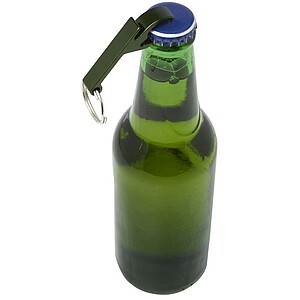 Přívěšek na klíče s otvírákem, recyklovaný hliník, zelený